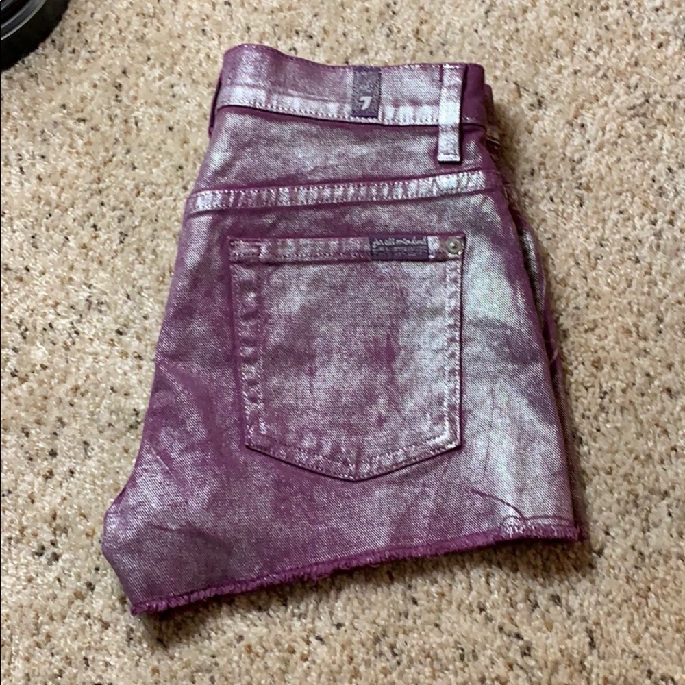 7 for all mankind metallic purple shorts! - Sz. 25
